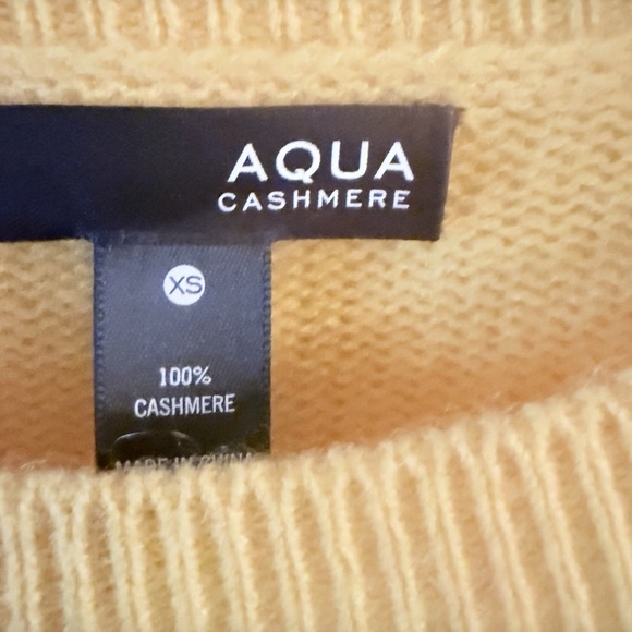 Aqua Women’s Cashmere Top Puff Balloon Long Sleeve Crew Neck Pullover Yellow-XS - Picture 9 of 9